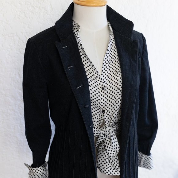 Vintage Jean Blazer and Poka Dot Blouse - Picture 8 of 11